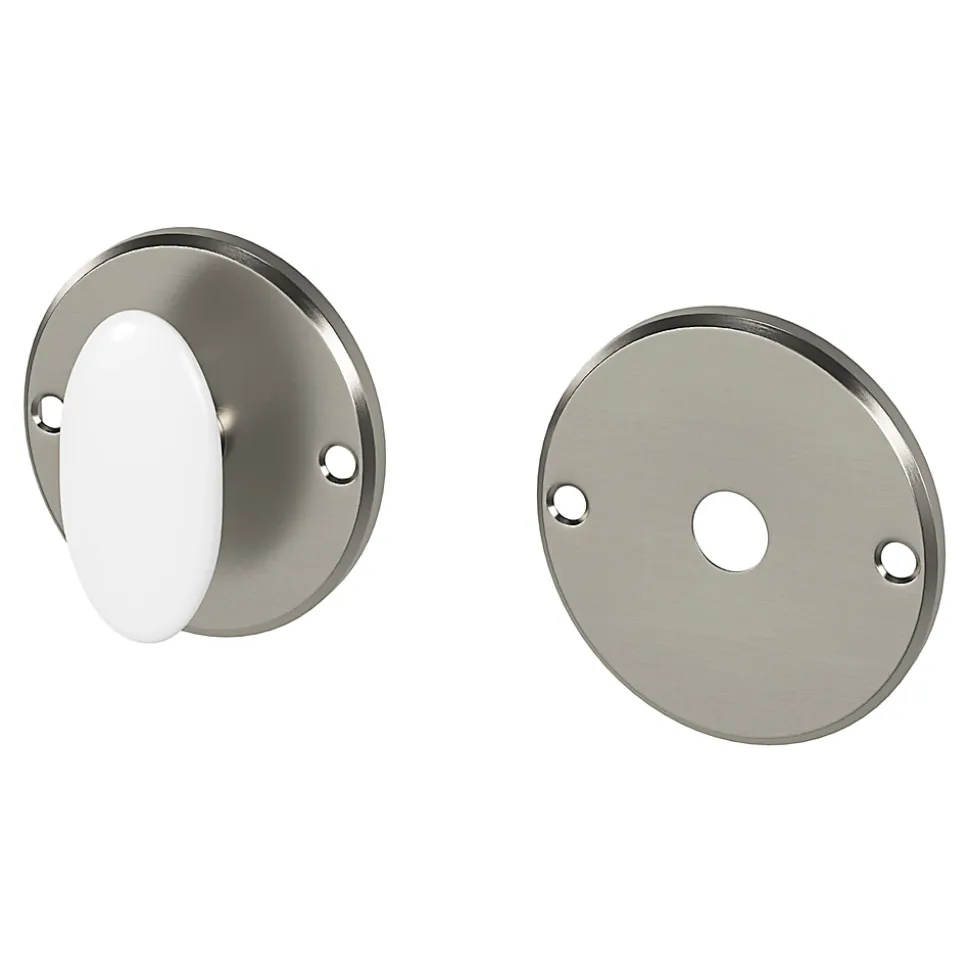 Rosace de fonction rond à visser à condamnation GoodHome brillant argent Ø48mm