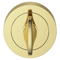 Rosace de fonction rond à visser à condamnation GoodHome Duod effet laiton or Ø50mm