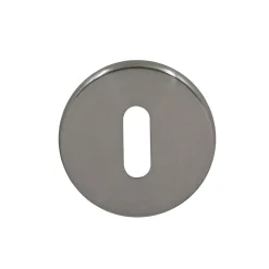 Rosace de fonction rond à visser à serrure Duod acier effet nickel satin gris Ø52mm