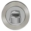 Rosace de fonction rond à visser à condamnation GoodHome Duod Zamac effet chrome et nickel satin gris Ø52mm