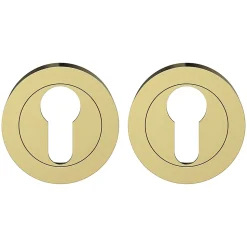 Rosace de fonction rond à visser GoodHome Duod effet laiton satin or Ø50mm
