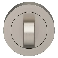Rosace de fonction rond à visser à condamnation GoodHome Duod minimal effet nickel satin gris Ø50mm