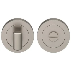 Rosace de fonction rond tube à visser à condamnation GoodHome Duod effet nickel satin gris Ø50mm