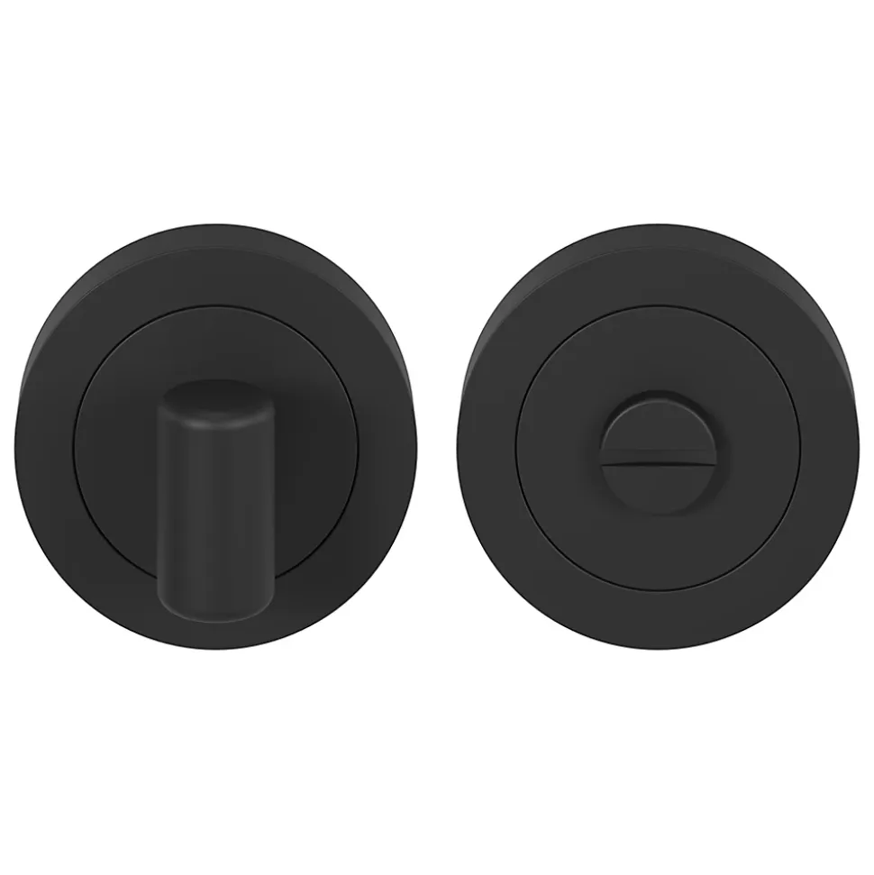 Rosace de fonction rond tube à visser à condamnation GoodHome Duod mat noir Ø50mm