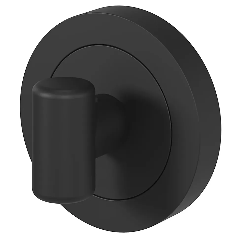 Rosace de fonction rond tube à visser à condamnation GoodHome Duod mat noir Ø50mm