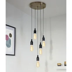 Rosace plafond ronde métal bronze 5 sorties pour câble 7 mm - Girard Sudron
