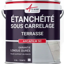 Résine d'étancheite sous carrelage extérieur pour support avec pente - ARCAFILM SC Gris - 2.5 L - ARCANE INDUSTRIES