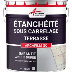 Résine d'étancheite sous carrelage extérieur pour support avec pente - ARCAFILM SC Gris - 10 L - ARCANE INDUSTRIES
