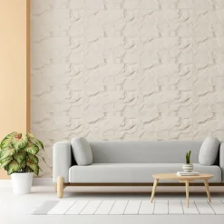 Rushmore - Lot de 2 panneaux muraux décoratifs 3D 120x60x9 cm effet pierre en PU Cachemire