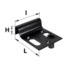 Sabot de portail à visser avec gache Afbat noir L/140 x l.100 x H.40mm