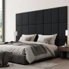 Set de 3 coussins muraux Carpino en tissu 60 x 30 cm noir neu.haus