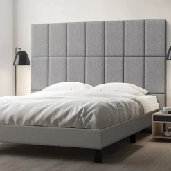 Set de 3 coussins muraux Carpino en tissu 60 x 30 cm gris clair neu.haus