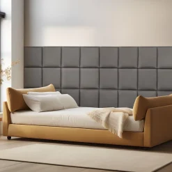 Set de 4 coussins muraux Carpino en velours 30 x 30 cm gris foncé neu.haus