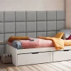 Set de 4 coussins muraux Carpino en tissu 30 x 30 cm gris clair neu.haus