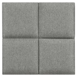 Set de 4 coussins muraux Carpino en tissu 30 x 30 cm gris clair neu.haus