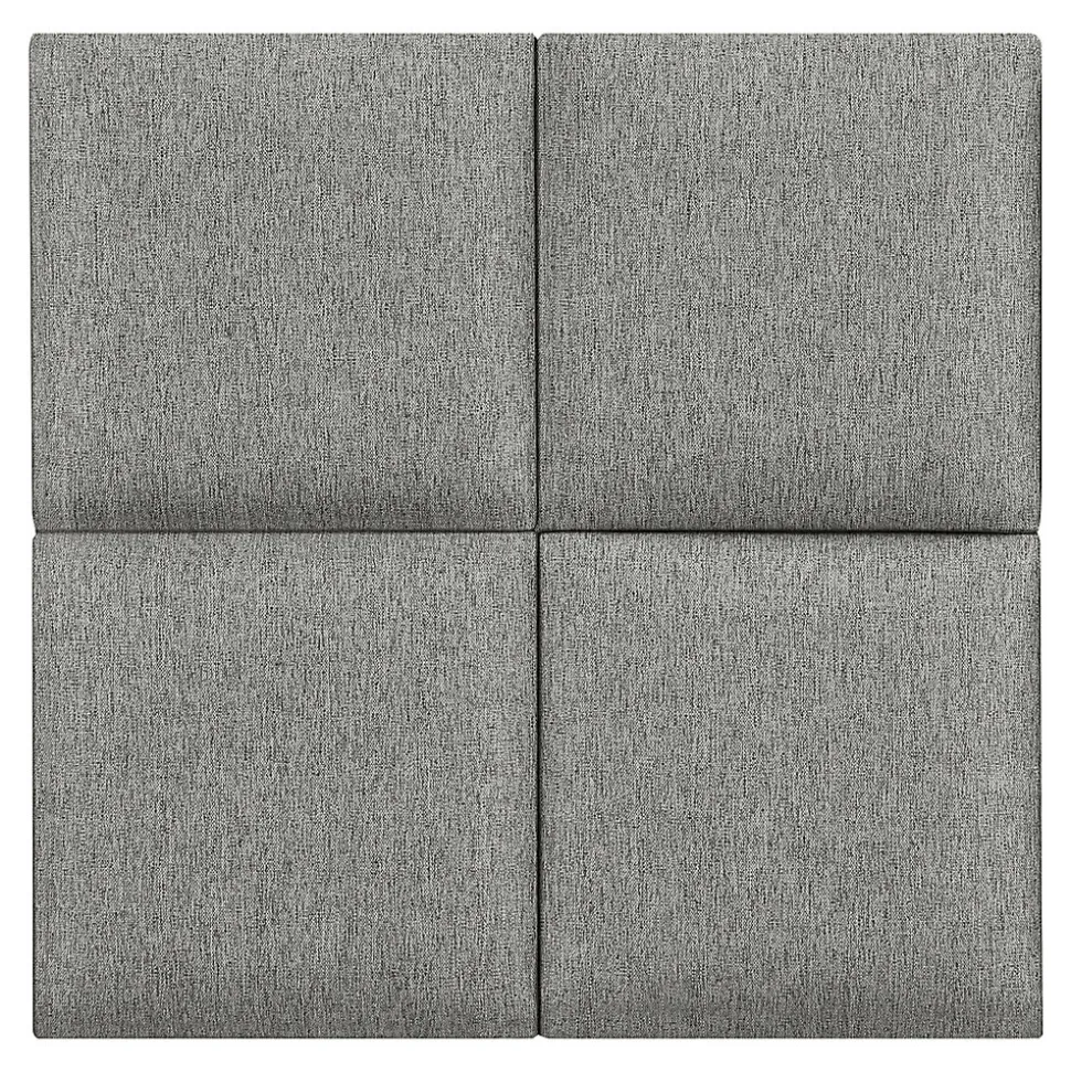 Set de 4 coussins muraux Carpino en tissu 30 x 30 cm gris clair neu.haus