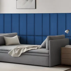 Set de 2 coussins muraux Carpino en velours 90 x 30 cm bleu marine neu.haus