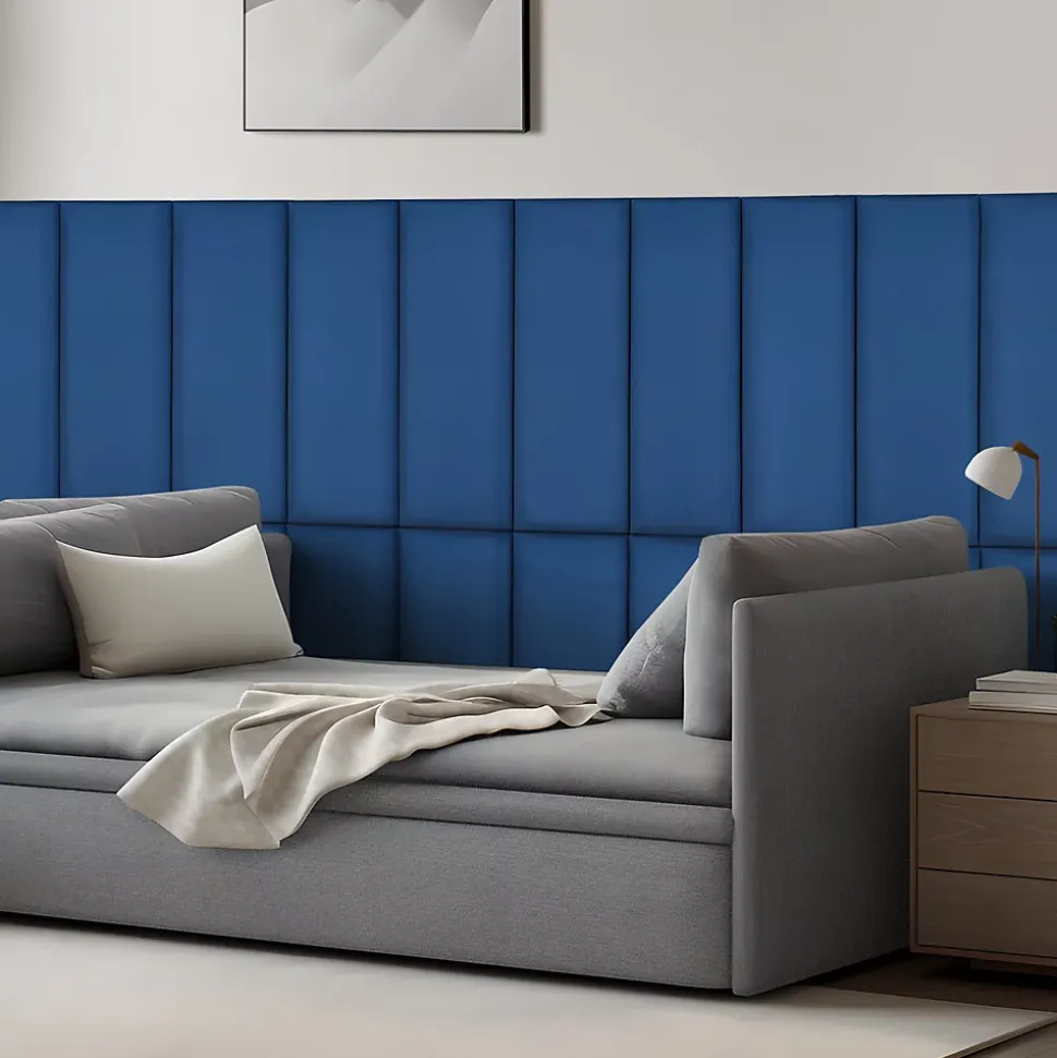 Set de 2 coussins muraux Carpino en velours 90 x 30 cm bleu marine neu.haus