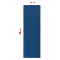 Set de 2 coussins muraux Carpino en velours 90 x 30 cm bleu marine neu.haus