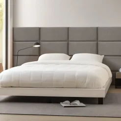 Set de 3 coussins muraux Carpino en velours 60 x 30 cm gris foncé neu.haus