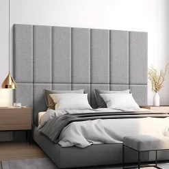 Set de 2 coussins muraux Carpino en tissu 90 x 30 cm gris clair neu.haus