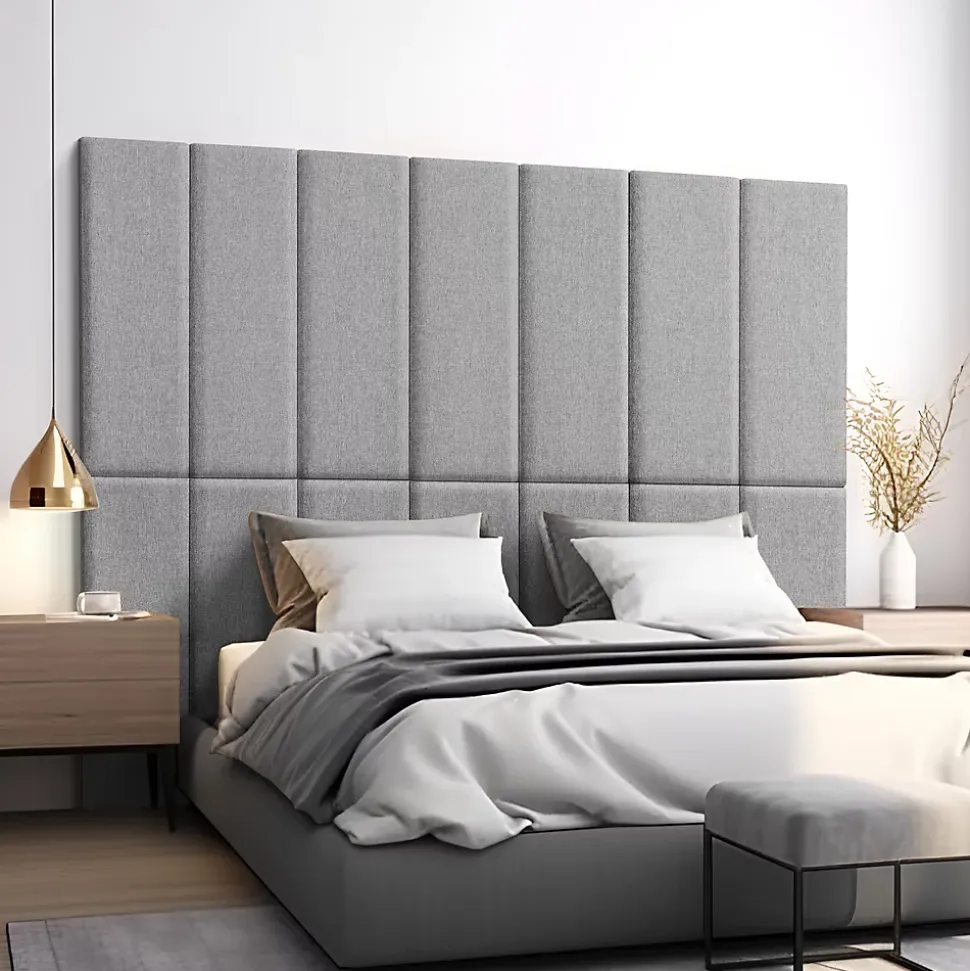 Set de 2 coussins muraux Carpino en tissu 90 x 30 cm gris clair neu.haus