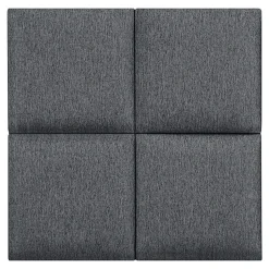 Set de 4 coussins muraux Carpino en tissu 30 x 30 cm gris foncé neu.haus