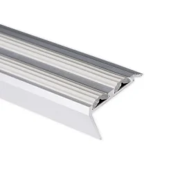 Seuil d'escalier Avec double caoutchouc Power Grip Longueur 90 cm Pré-percé Gris - Floordirekt