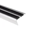 Seuil d'escalier Avec double caoutchouc Power Grip Longueur 134 cm Pré-percé Noir - Floordirekt