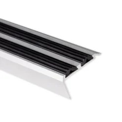 Seuil d'escalier Avec double caoutchouc Power Grip Longueur 134 cm Pré-percé Noir - Floordirekt