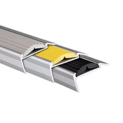 Seuil d'escalier Avec simple caoutchouc Power Grip Longueur: 90 cm Pré-percé Gris