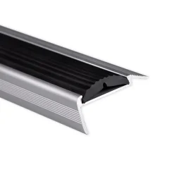 Seuil d'escalier Avec simple caoutchouc Power Grip Longueur: 134 cm Pré-percé Noir
