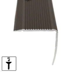 Seuil d'escalier Pré-percé, Forme: L 30 x 20 mm, Longueur: 90 cm, Bronze