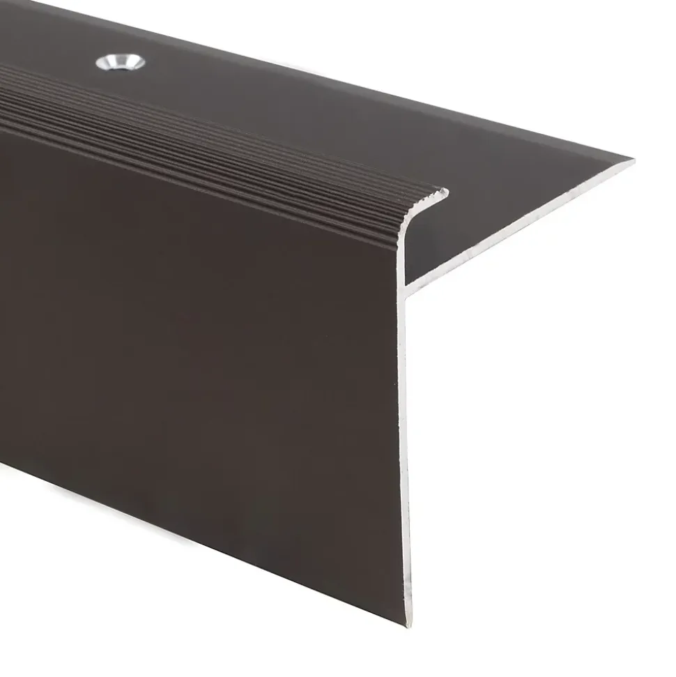 Seuil d'escalier Safety Forme F Aluminium anodisé Bronze foncé S 90 cm
