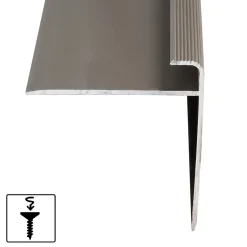 Seuil d'escalier Safety Forme F Aluminium anodisé Bronze clair S 90 cm