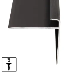 Seuil d'escalier Safety Forme F Aluminium anodisé Bronze foncé M 100 cm