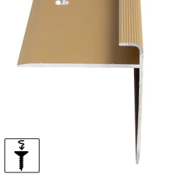 Seuil d'escalier Safety Forme: F Aluminium anodisé Or élégant L 134 cm