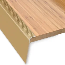 Seuil d'escalier Safety Forme: F Aluminium anodisé Or élégant L 134 cm