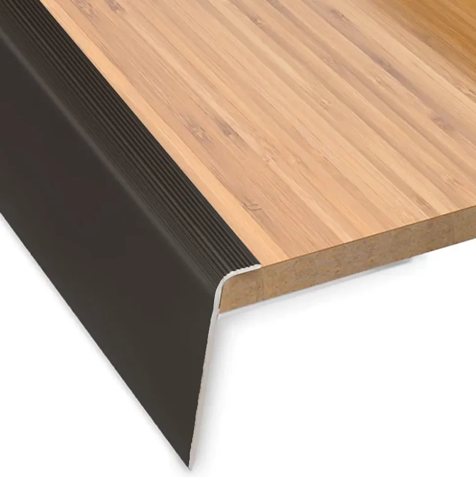 Seuil d'escalier Safety Forme: F Aluminium anodisé Bronze foncé L 134 cm