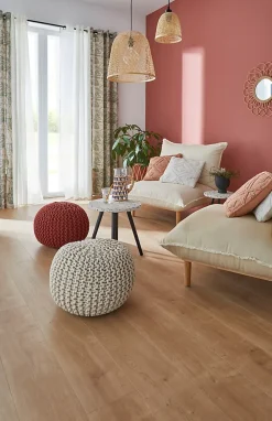 Sol stratifié Marcel effet chêne L. 138,3 x l. 19,3 cm, ép. 1cm GoodHome