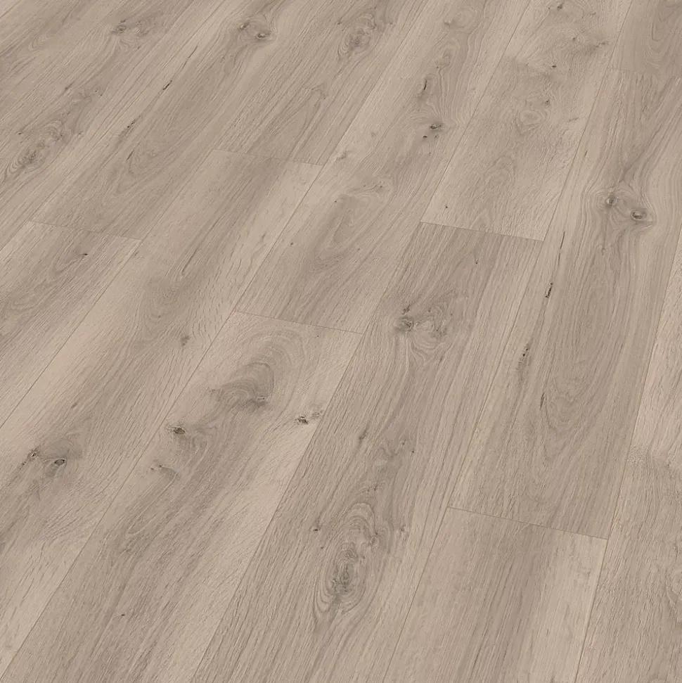 Sol stratifié passage intense AC5, effet bois brut grisé, GoodHome Cress II