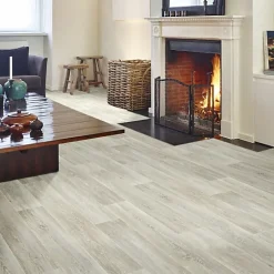 Sol vinyle effet parquet chêne scandinave blanchi - Rouleau de 3m x 4m