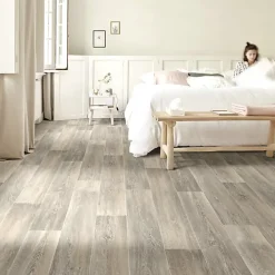 Sol vinyle effet parquet chêne scandinave blond - Rouleau de 4m x 5m