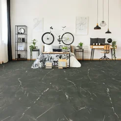 Sol Vinyle Inspiration - Effet marbre noir - Rouleau de 4m x 5m