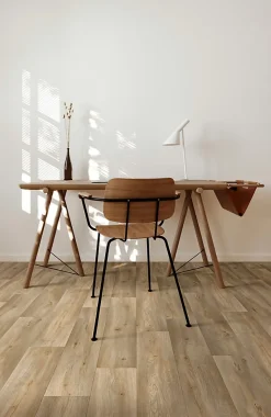 Sol vinyle rouleau Silvertex silk oak effet bois brun L.4m Beauflor