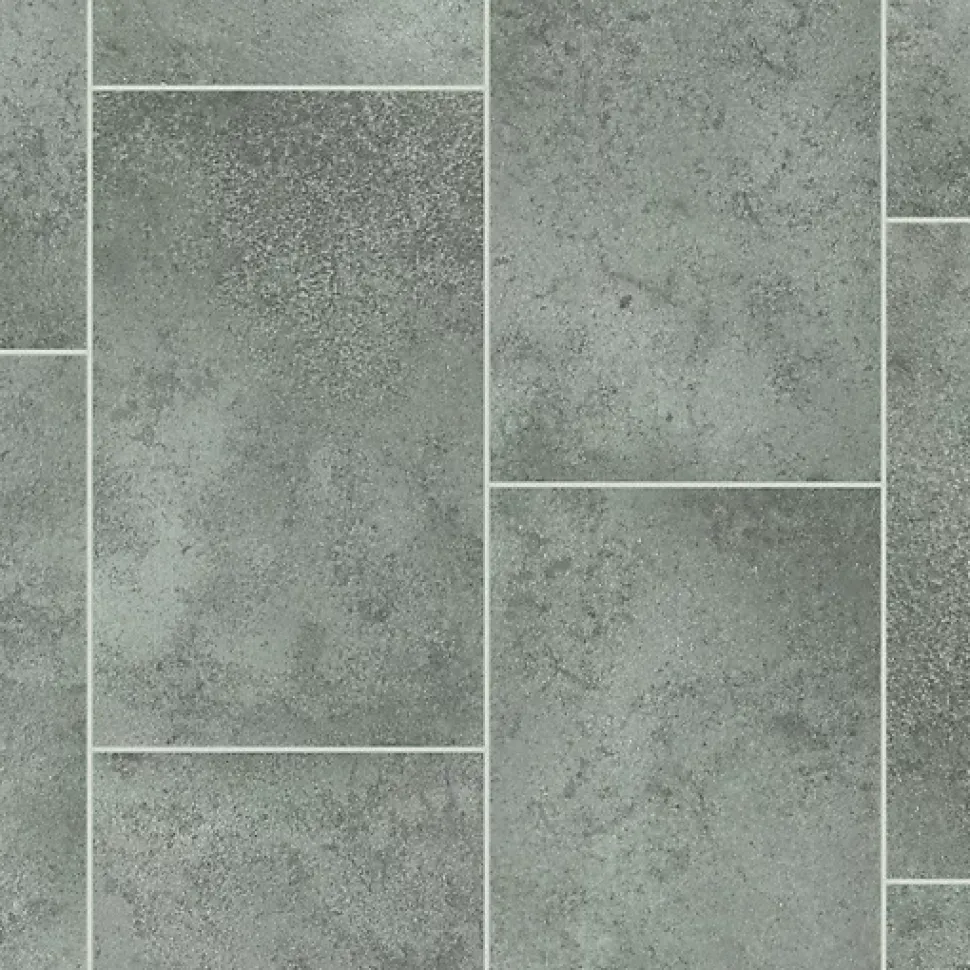 Sol Vinyle Style - Imitation Carrelage gris - Rouleau de 3m x 4m