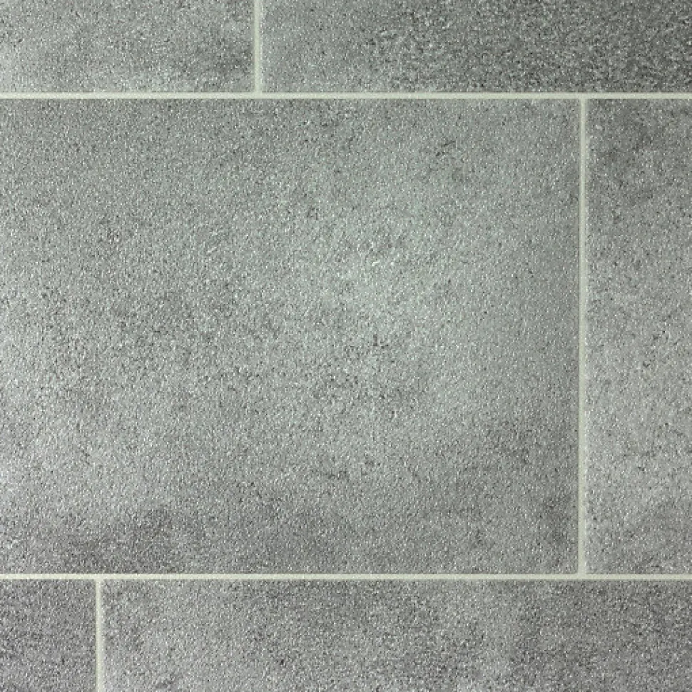 Sol Vinyle Style - Imitation Carrelage gris - Rouleau de 3m x 4m