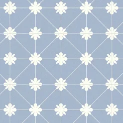 Sol Vinyle Textile Aspect carreaux Azur - Rouleau de 3m x 4m
