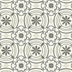 Sol Vinyle Textile carreaux de ciment Andalousie noir - Rouleau de 3m x 4m