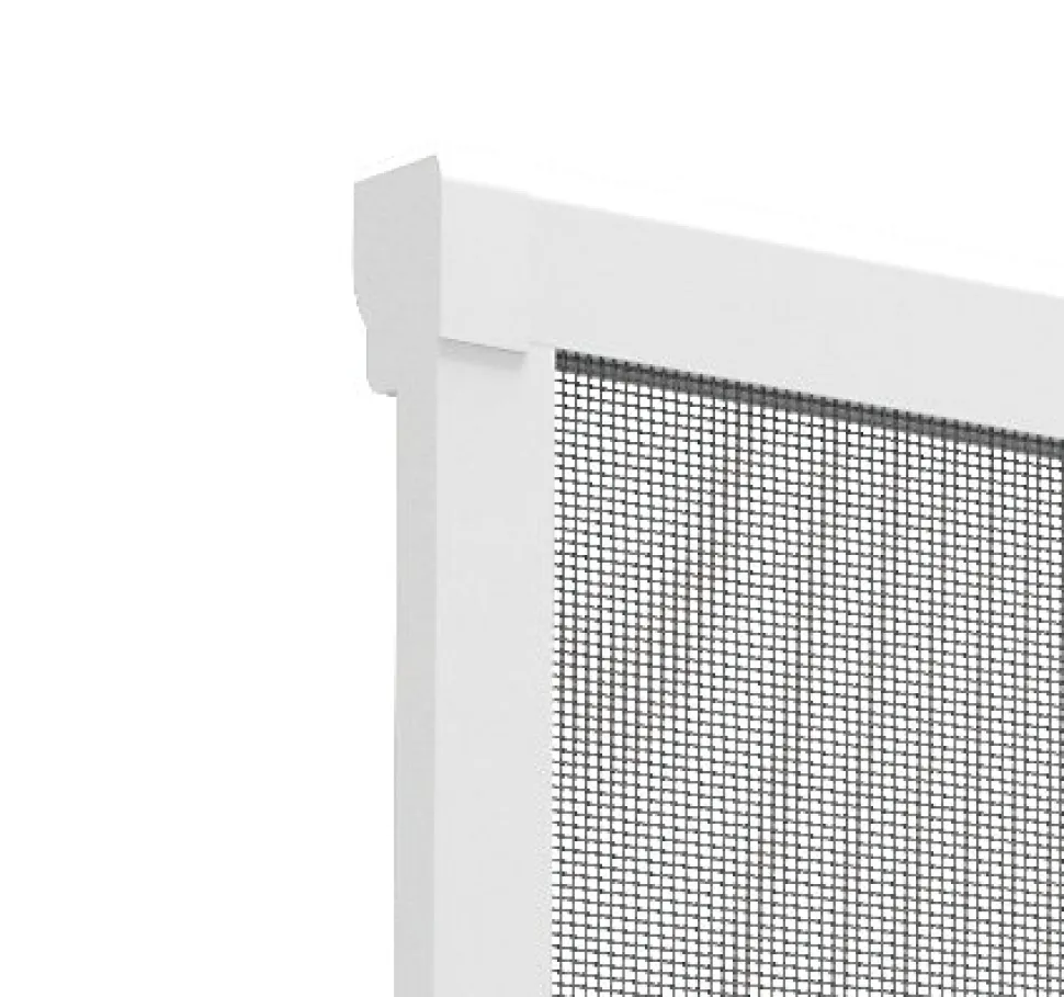 Store moustiquaire en aluminium blanc recoupable pour fenêtre l.125 x H.170 cm